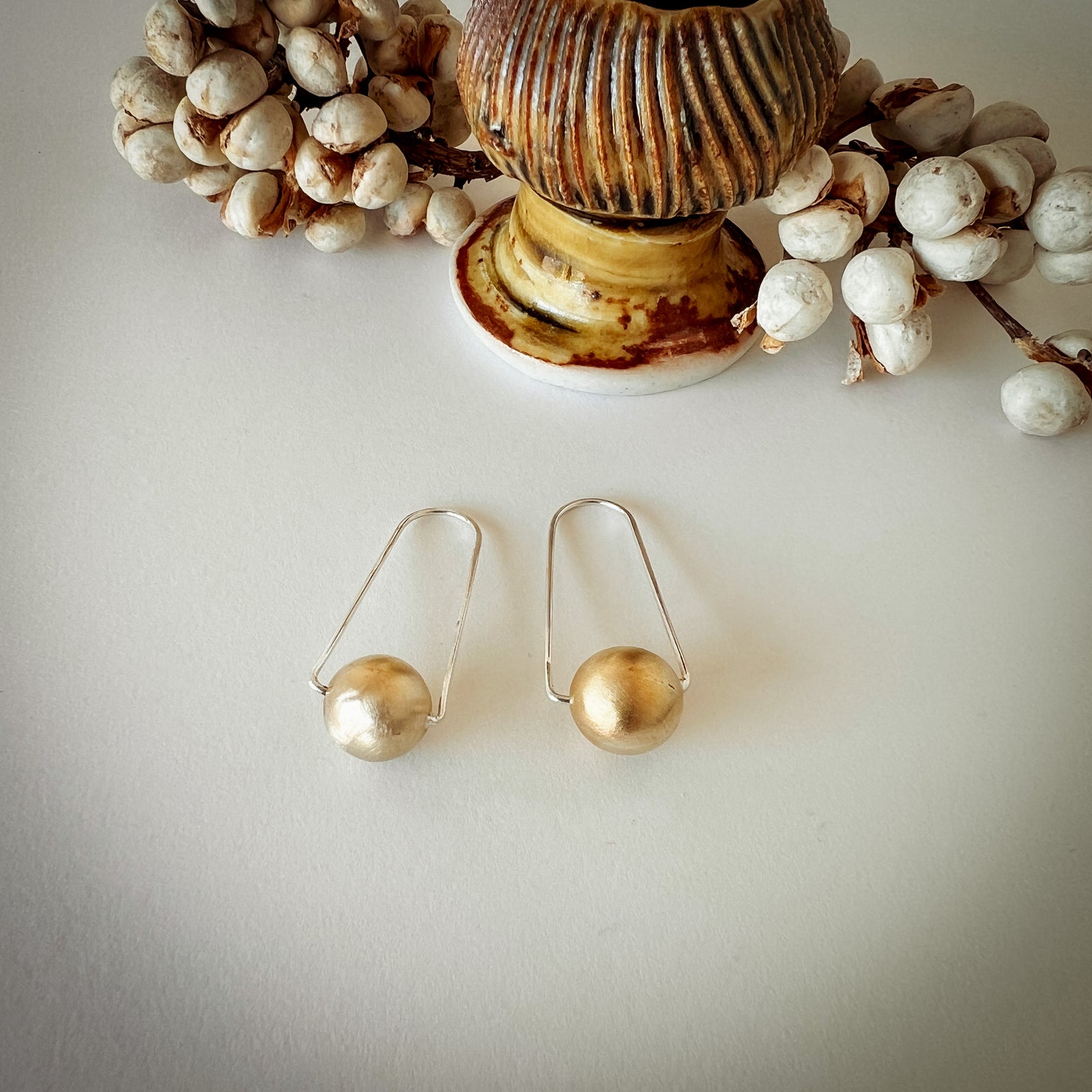 Chiara Earrings - Matte Brass