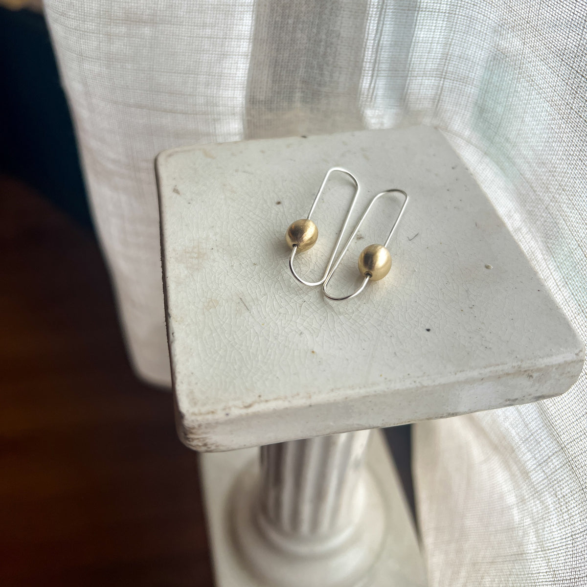 Infinita Drop Earrings - Matte Brass