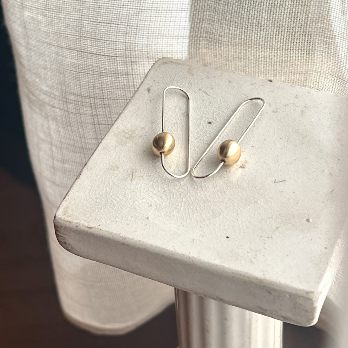 Infinita Drop Earrings - Matte Brass