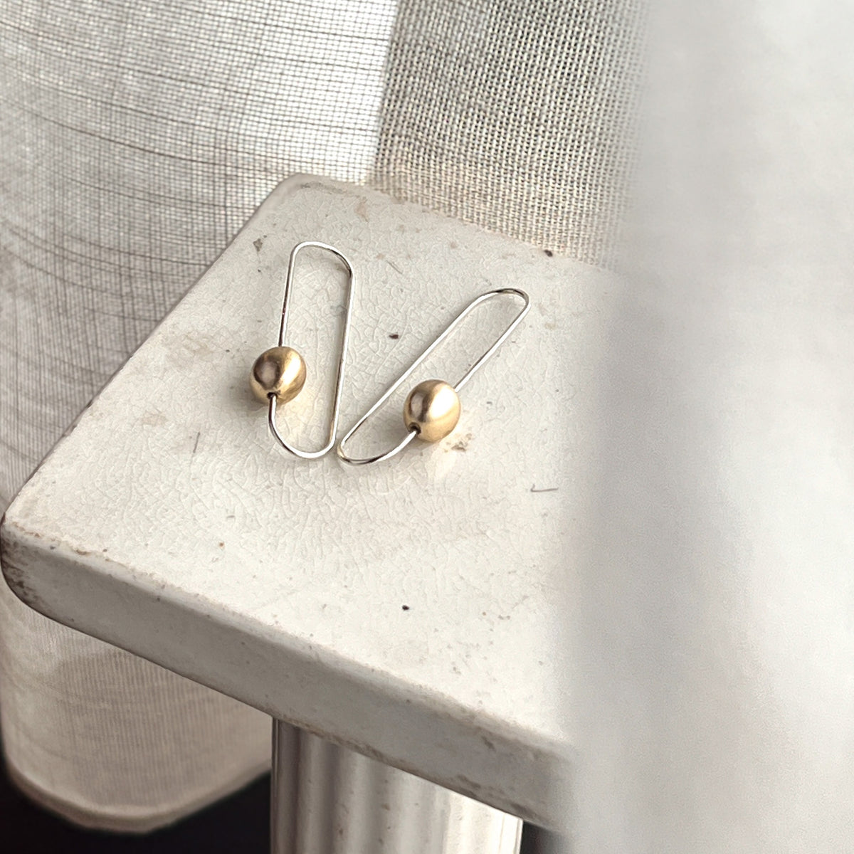 Infinita Drop Earrings - Matte Brass