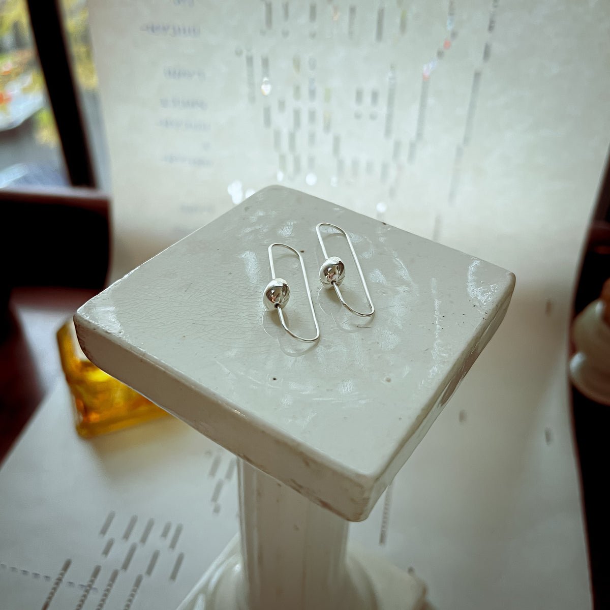 Infinita Drop Earrings - Polished Silver