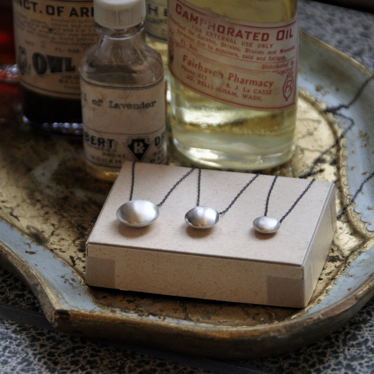 Bottone Necklace - Matte Silver