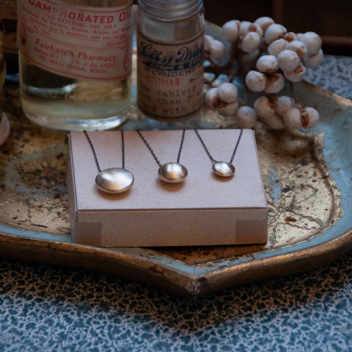 Bottone Necklace - Matte Brass