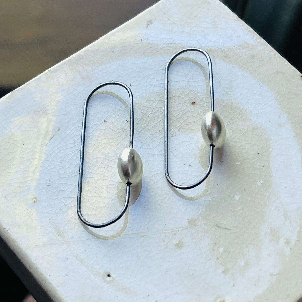 Infinita Drop Earrings - Matte Silver