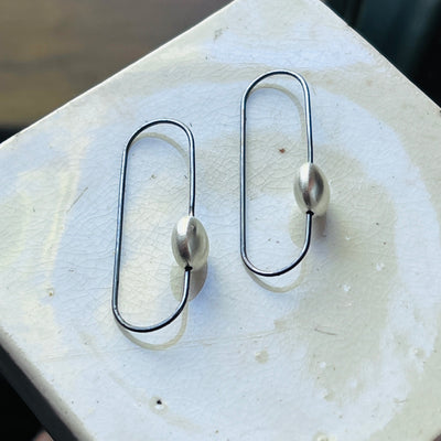 Infinita Drop Earrings - Matte Silver