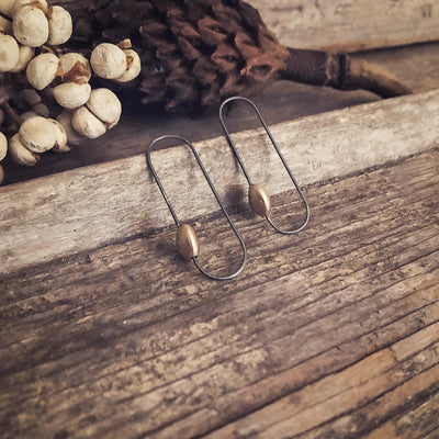 Infinita Drop Earrings - Matte Brass