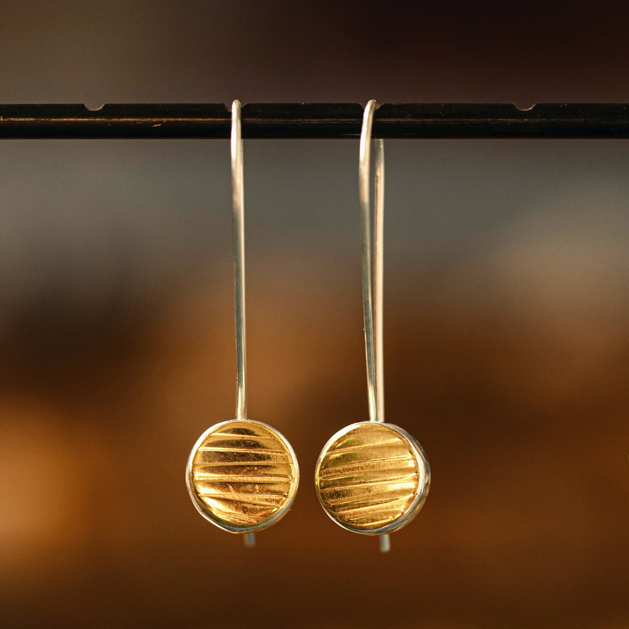 Mozzafiato Drop Earrings - Long Brass