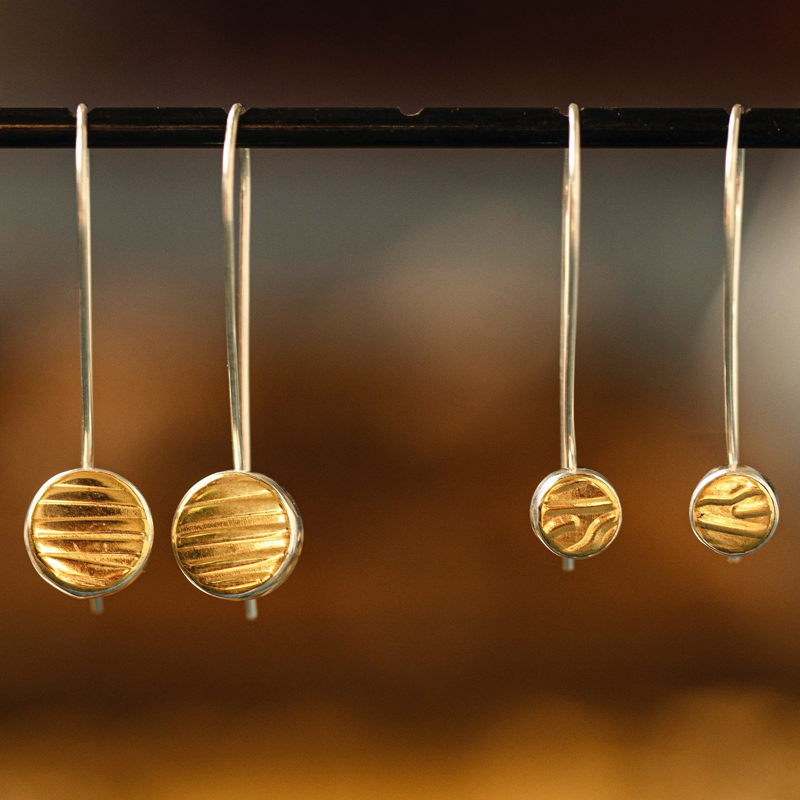 Mozzafiato Drop Earrings - Long Brass